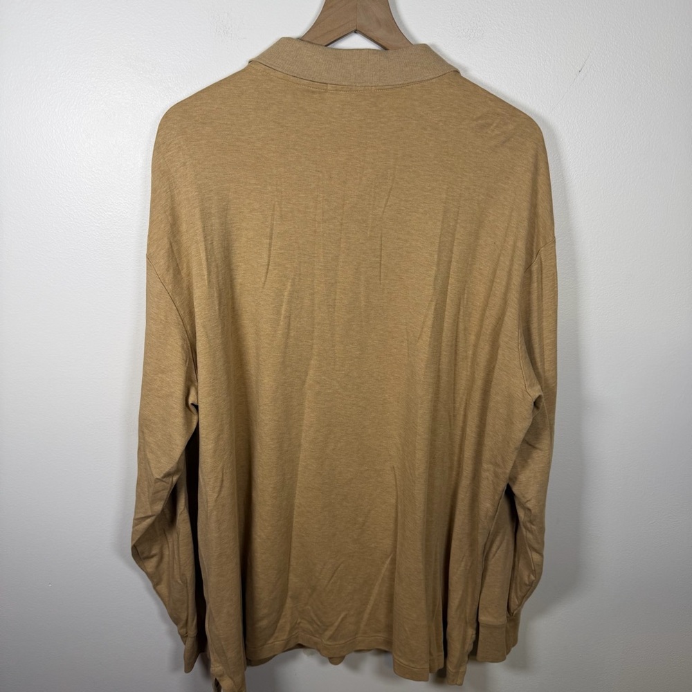 Polo Ralph Lauren Double-Knit Jersey Long-Sleeve Polo Tan Size 2XB Flesh Pony - Picture 5 of 7